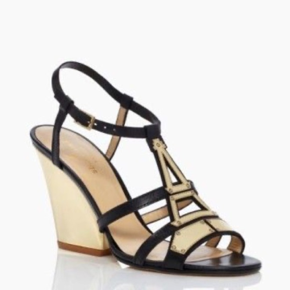 Kate Spade Eiffel Tower Wedge Heel Sandals, size 8 B